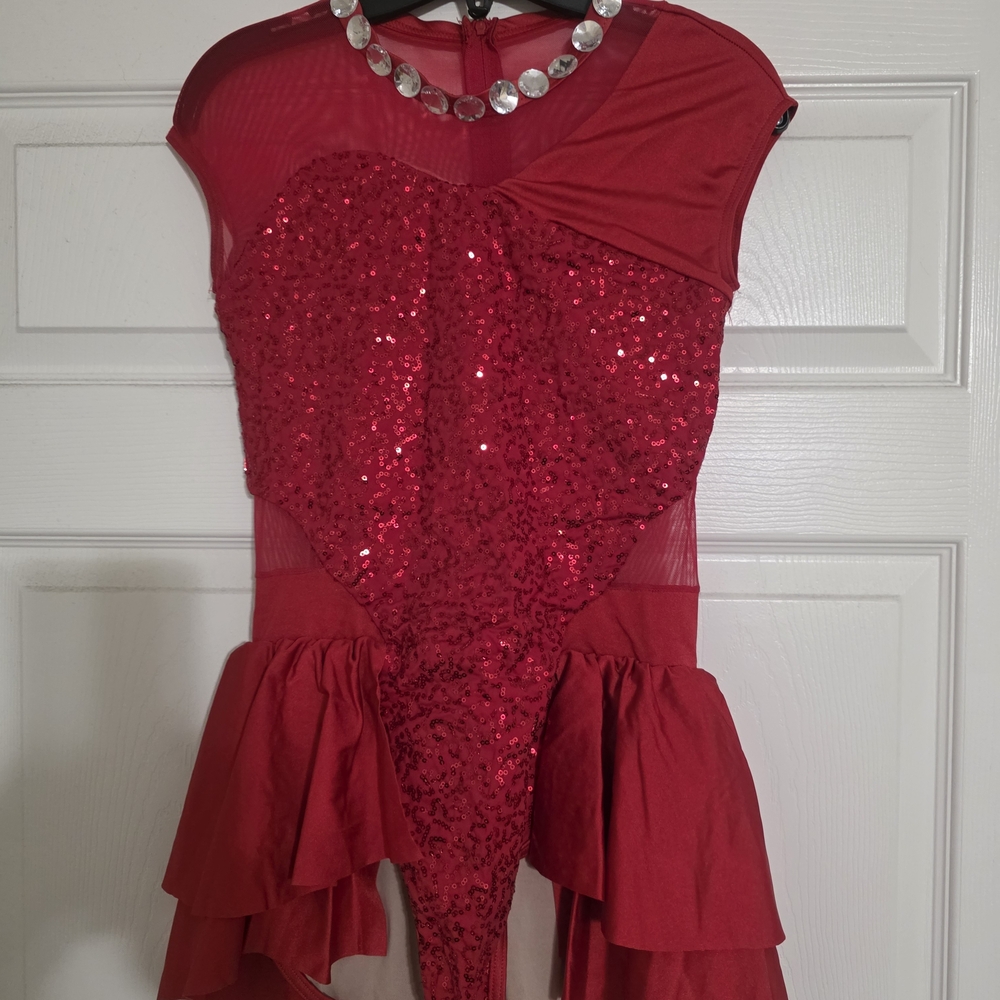Weissman Red Sequin Dance Costume
